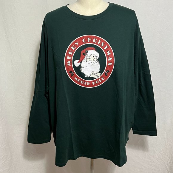 Ugly Christmas Shirt Merry Christmas The North Pole Santa Womens Plus Size 5X - Picture 1 of 4